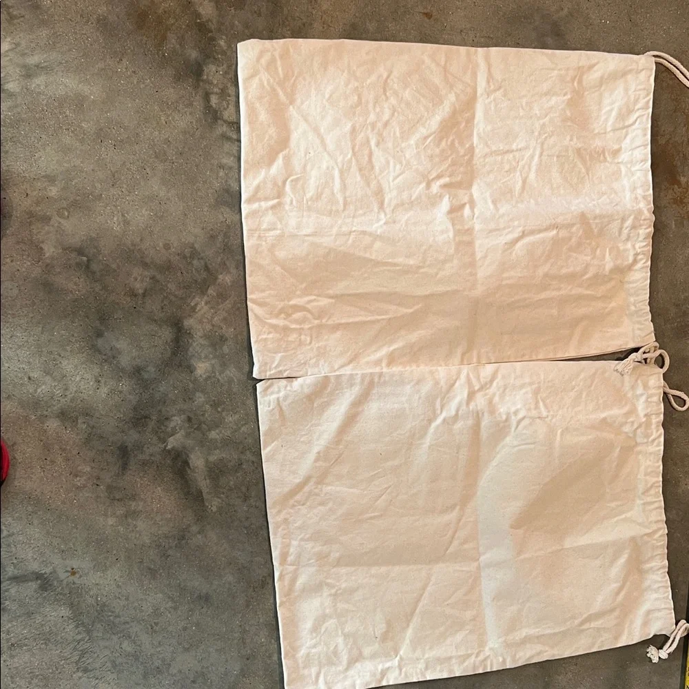 Authentic Bulgari Cream Drawstring Dust Bags - Set of Two